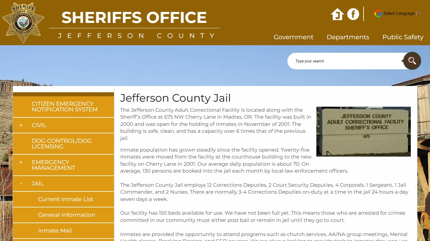 Jefferson County Jail | Jefferson County Oregon - jeffco.net